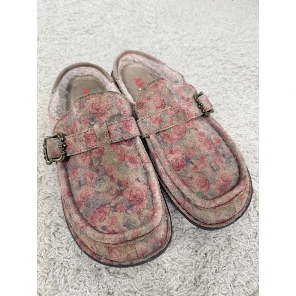 Alegria Brigid‎ Slip On Comfort Shoes In Freedom Rock Floral Euro 39 US 9 Sherpa